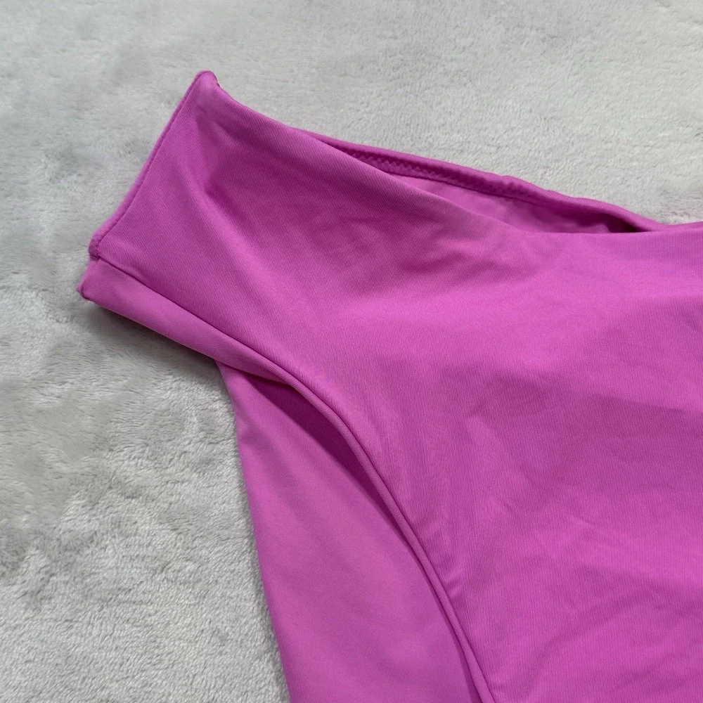 SKIMS Recycled Swim Mid Waist Bikini Bottom Neon Orchid Pink Size M NWT